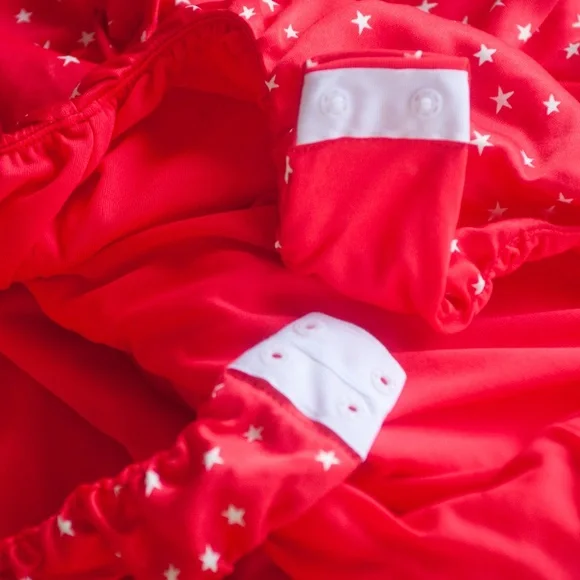 NWT Zara Red & White Star Print Satin Lace Up Bodysuit - Picture 11 of 13